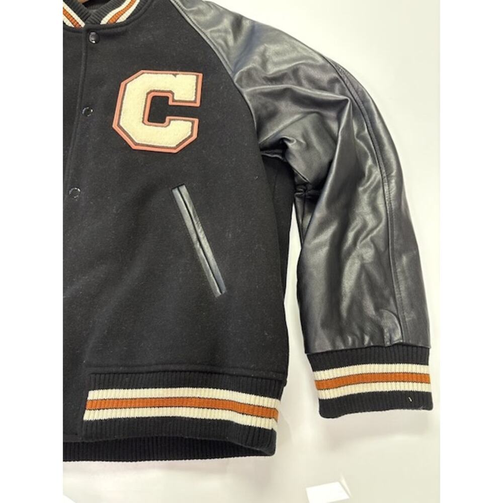Coach Varsity Bomber Jacket Snap Button Front Logo Patch Black/Gray Mens Size XL - Picture 7 of 16